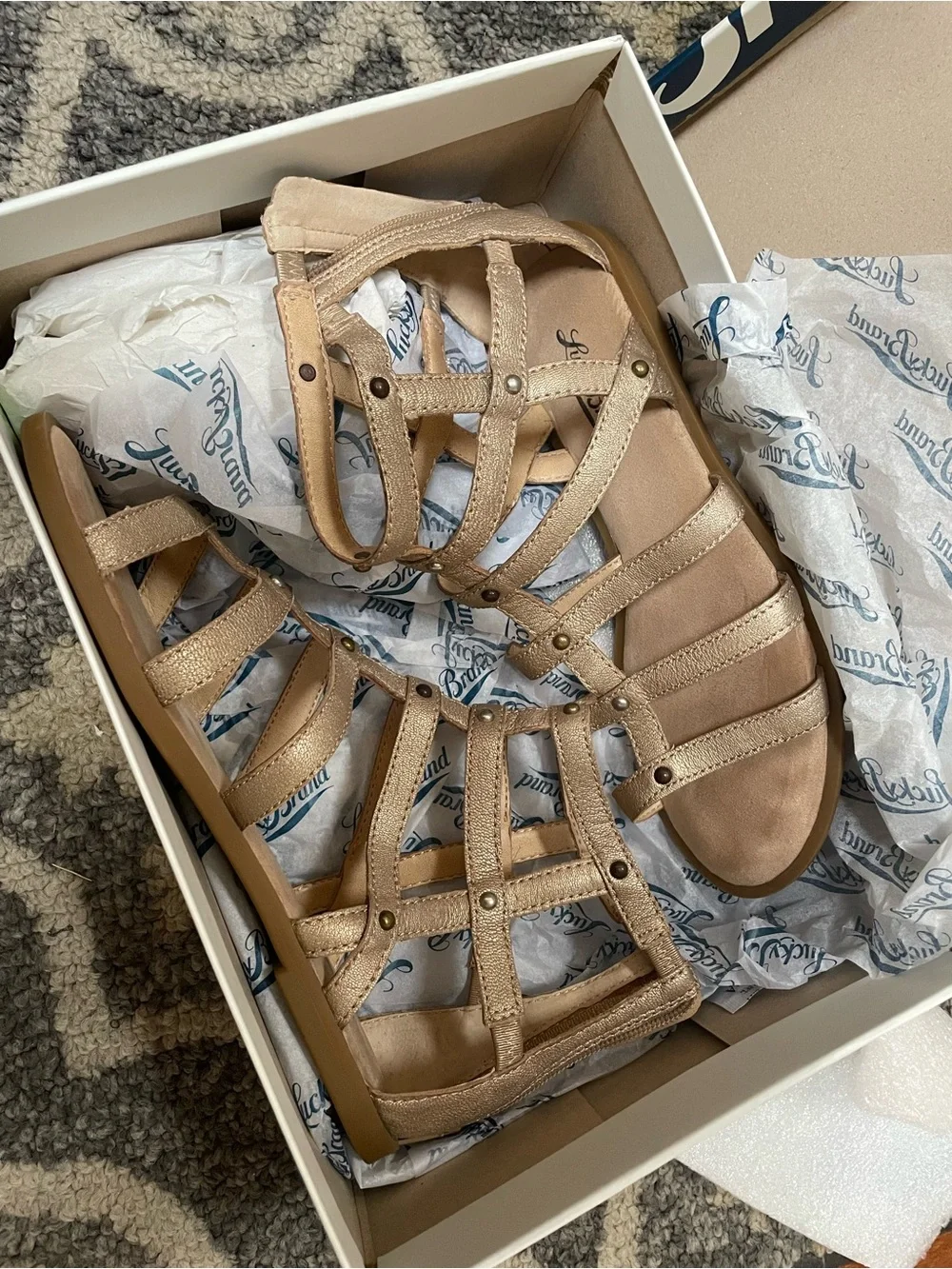 Lucky Brand Champagne Strappy Gladiator Sandals